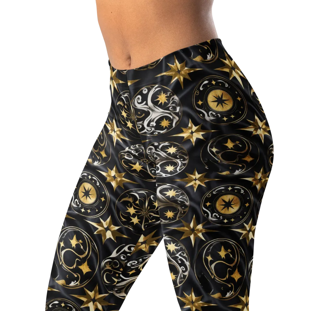 Midnight Compass on Leggings — Left Front
