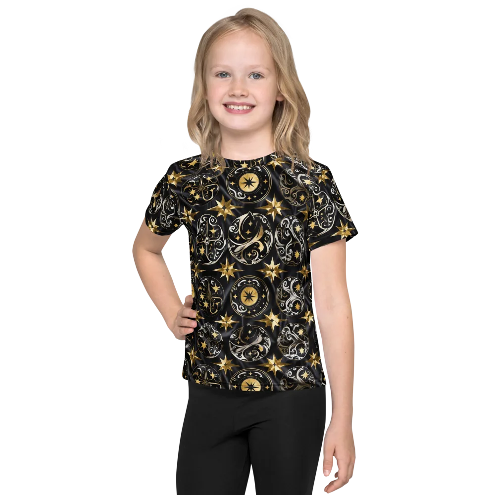 Midnight Compass on Kids Crew Neck T-Shirt — Front