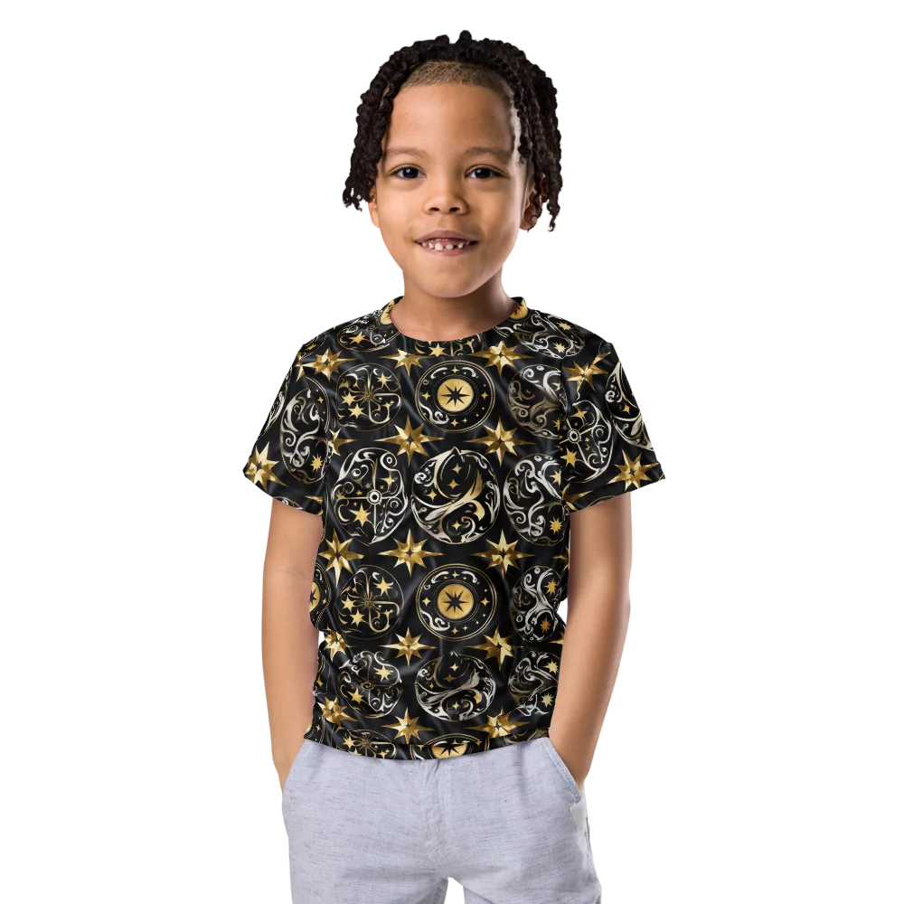 Midnight Compass on Kids Crew Neck T-Shirt — Front