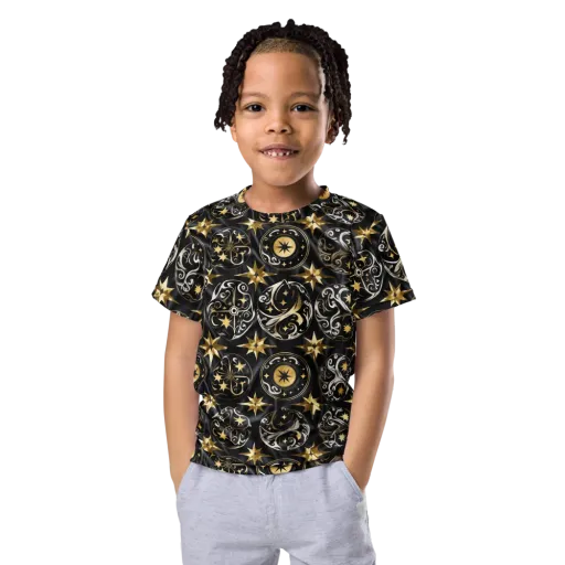 Midnight Compass on a Kids Crew Neck T-Shirt