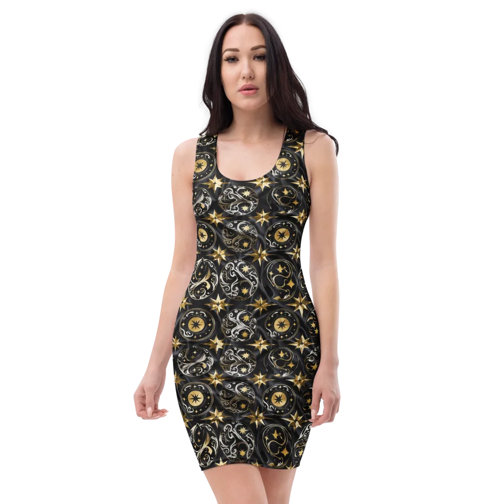 Midnight Compass on Bodycon Dress — Front