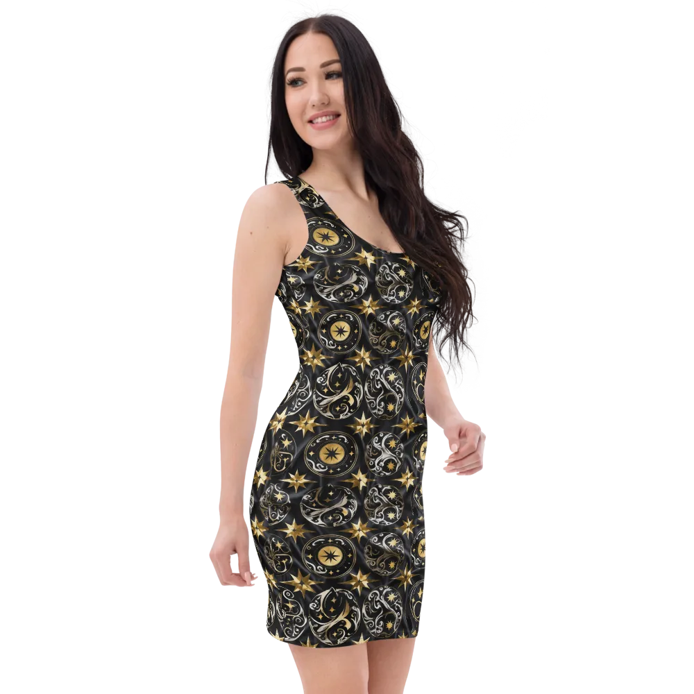Midnight Compass on Bodycon Dress — Right Front