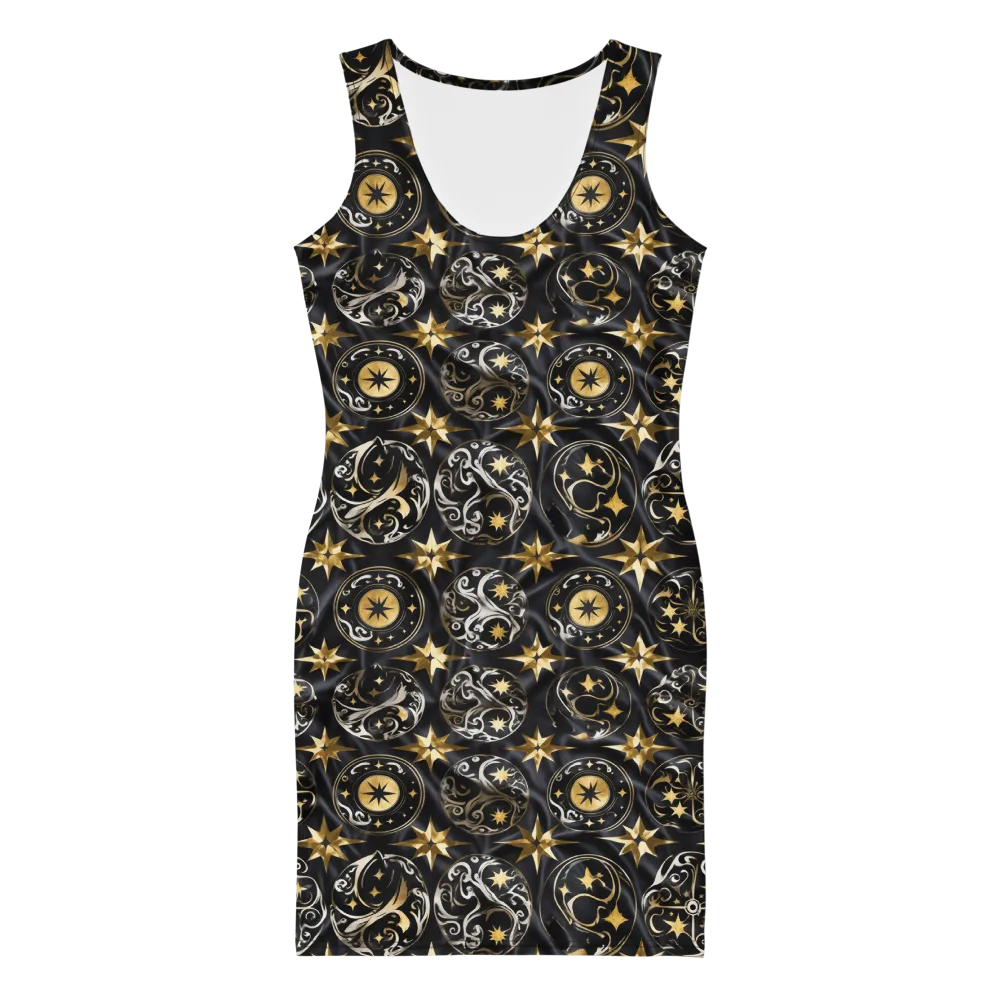 Midnight Compass on Bodycon Dress — Front