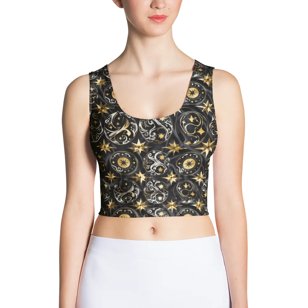 Midnight Compass on Crop Top — Front