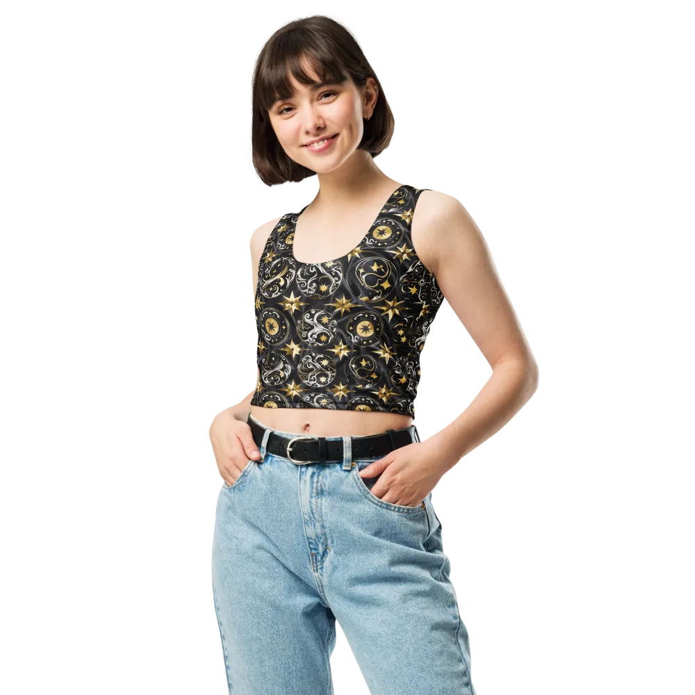 Midnight Compass on Crop Top — Front