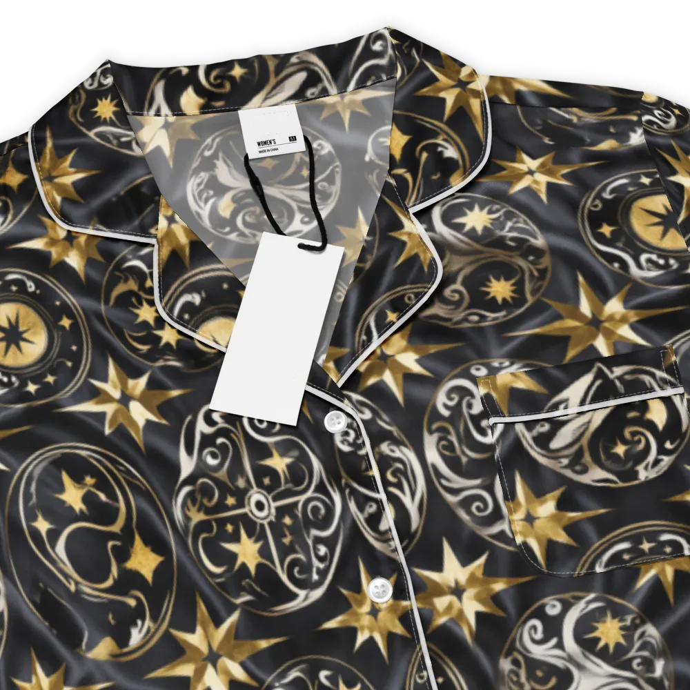 Midnight Compass on Women's Short Sleeve Pajama Top — Product details