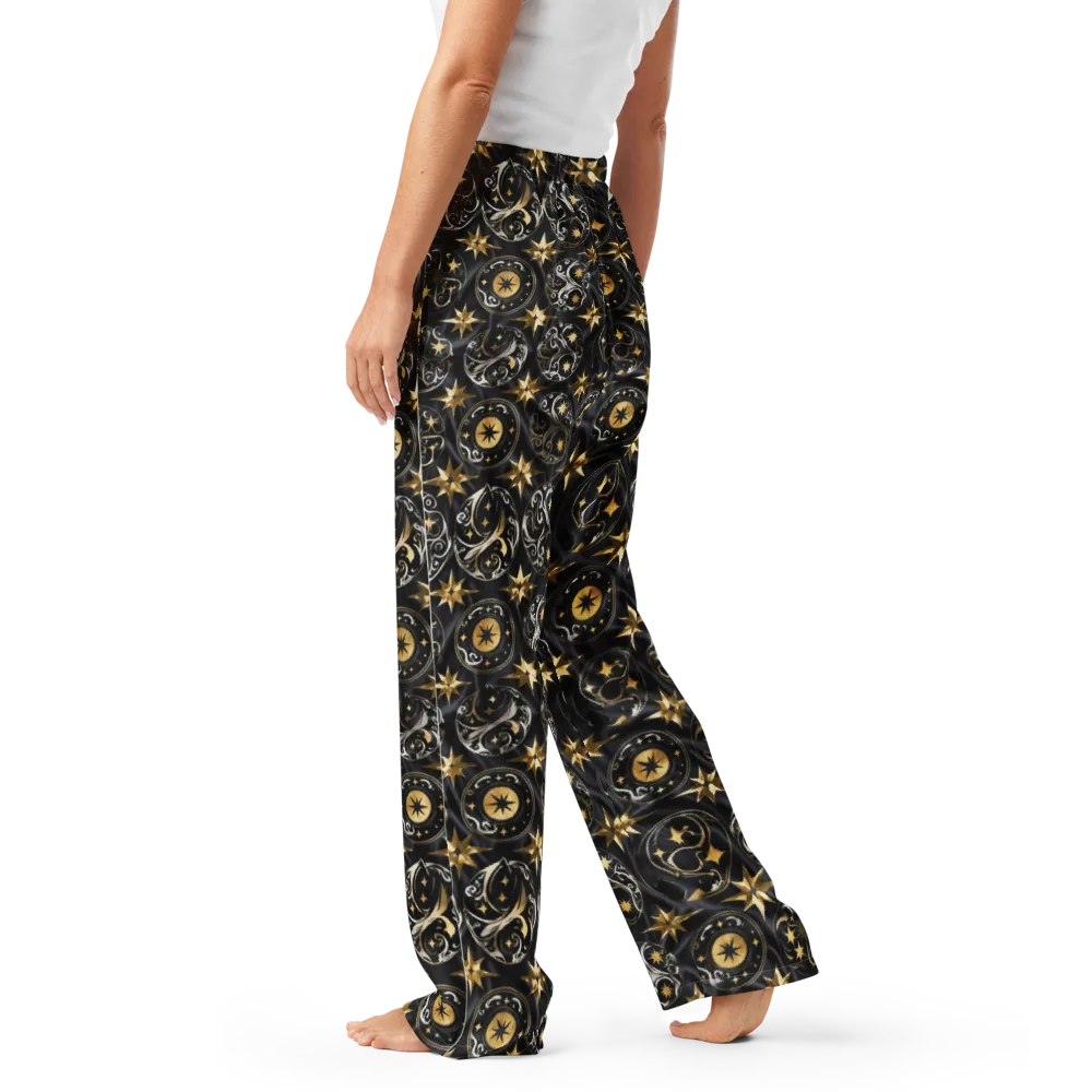 Midnight Compass on Women's Pajama Pants — Left