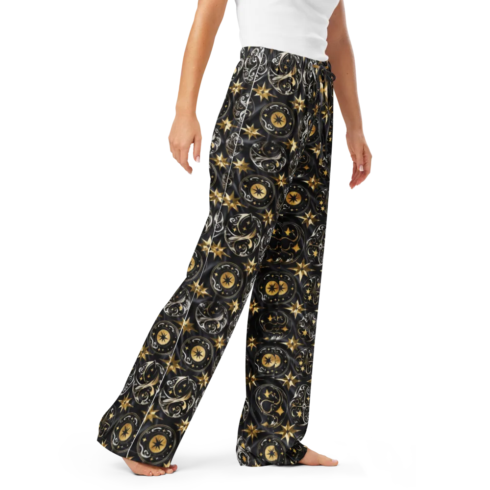 Midnight Compass on Women's Pajama Pants — Right Front