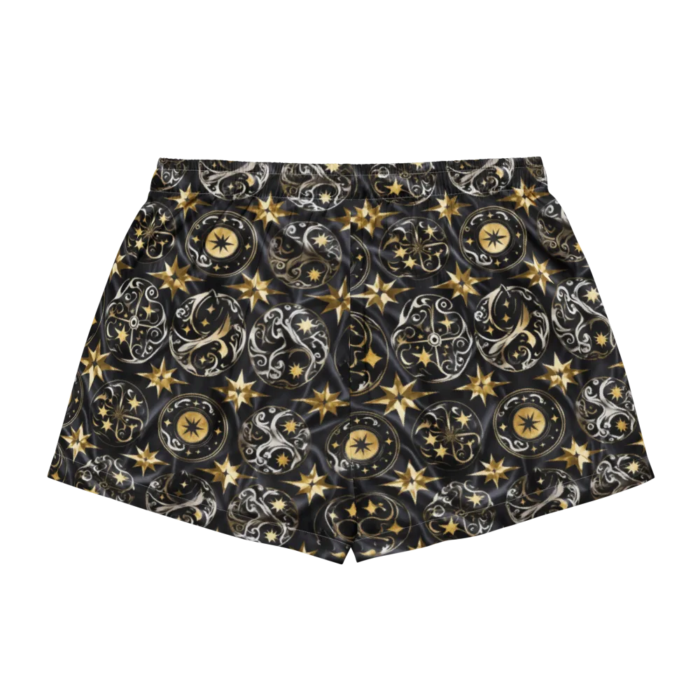 Midnight Compass on Women's Pajama Shorts — Back