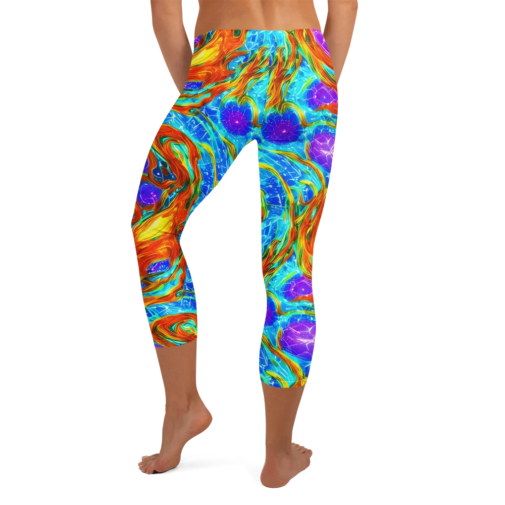 Prismatic Inferno on Capri Leggings — Back