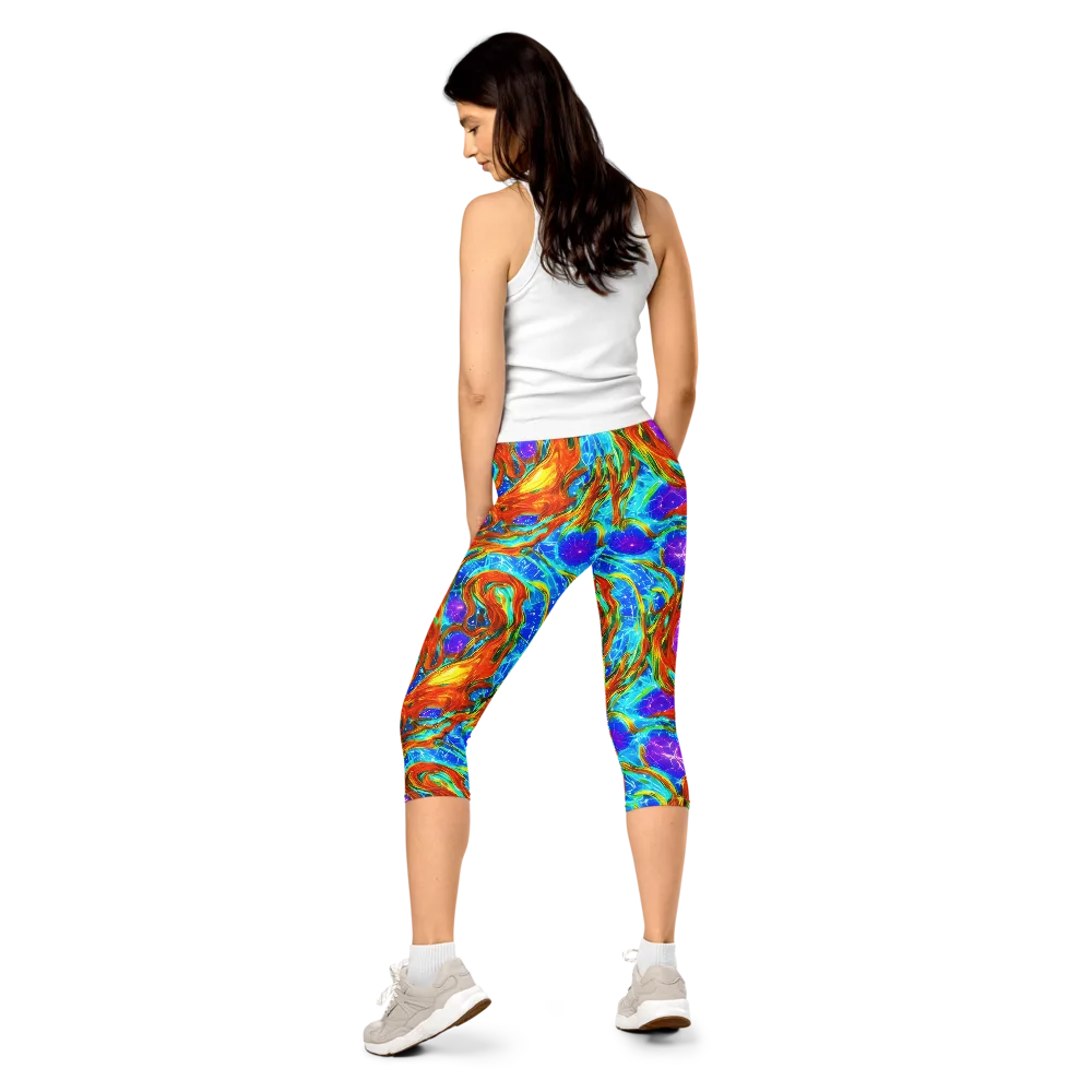 Prismatic Inferno on Capri Leggings — Back