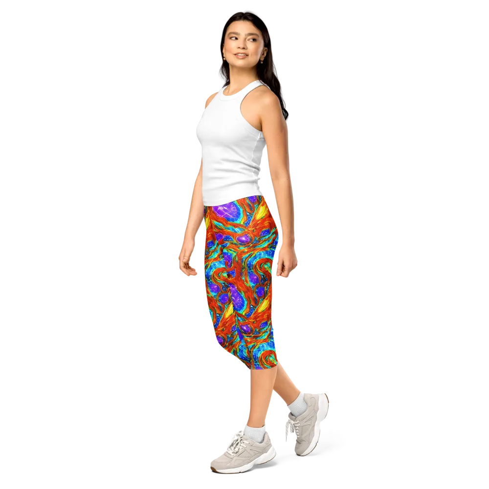 Prismatic Inferno on Capri Leggings — Left Front