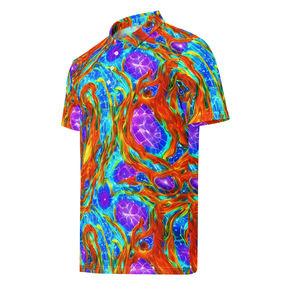 Prismatic Inferno on Men's Slim Fit Polo Shirt — Left Front