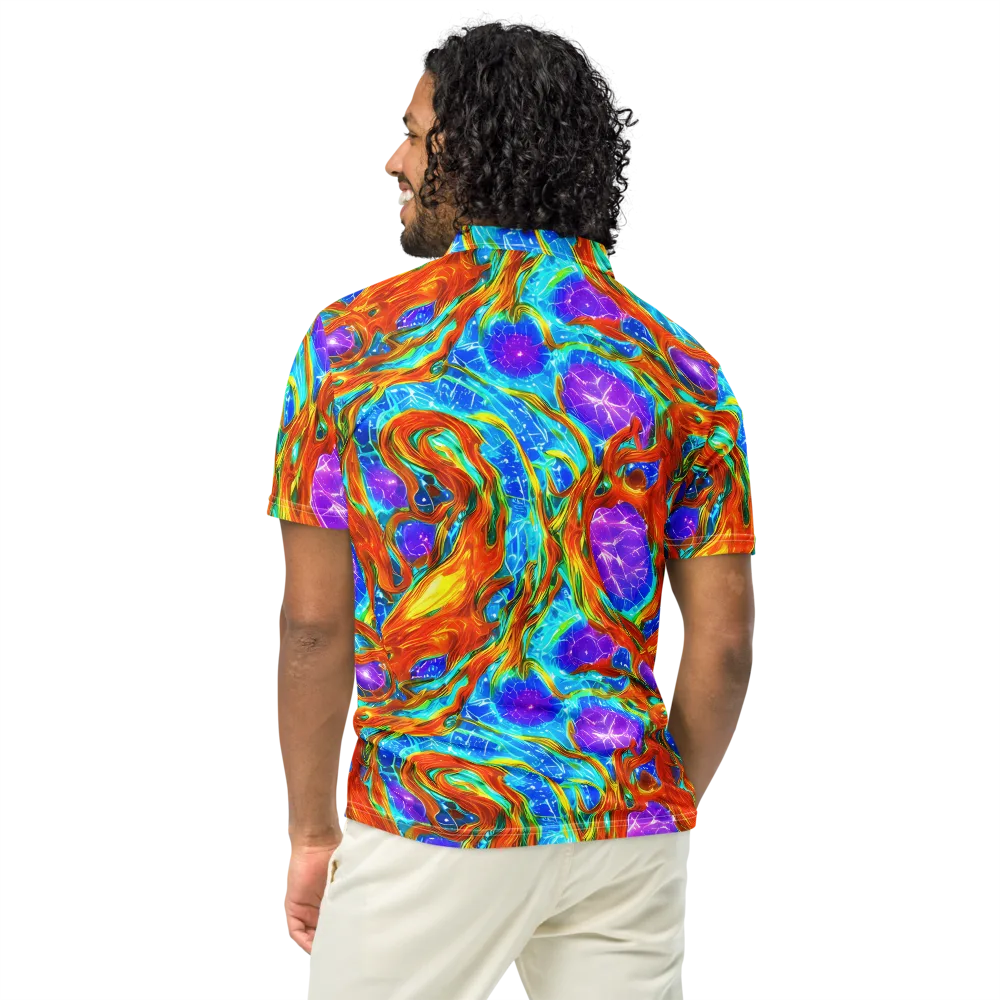Prismatic Inferno on Men's Slim Fit Polo Shirt — Back