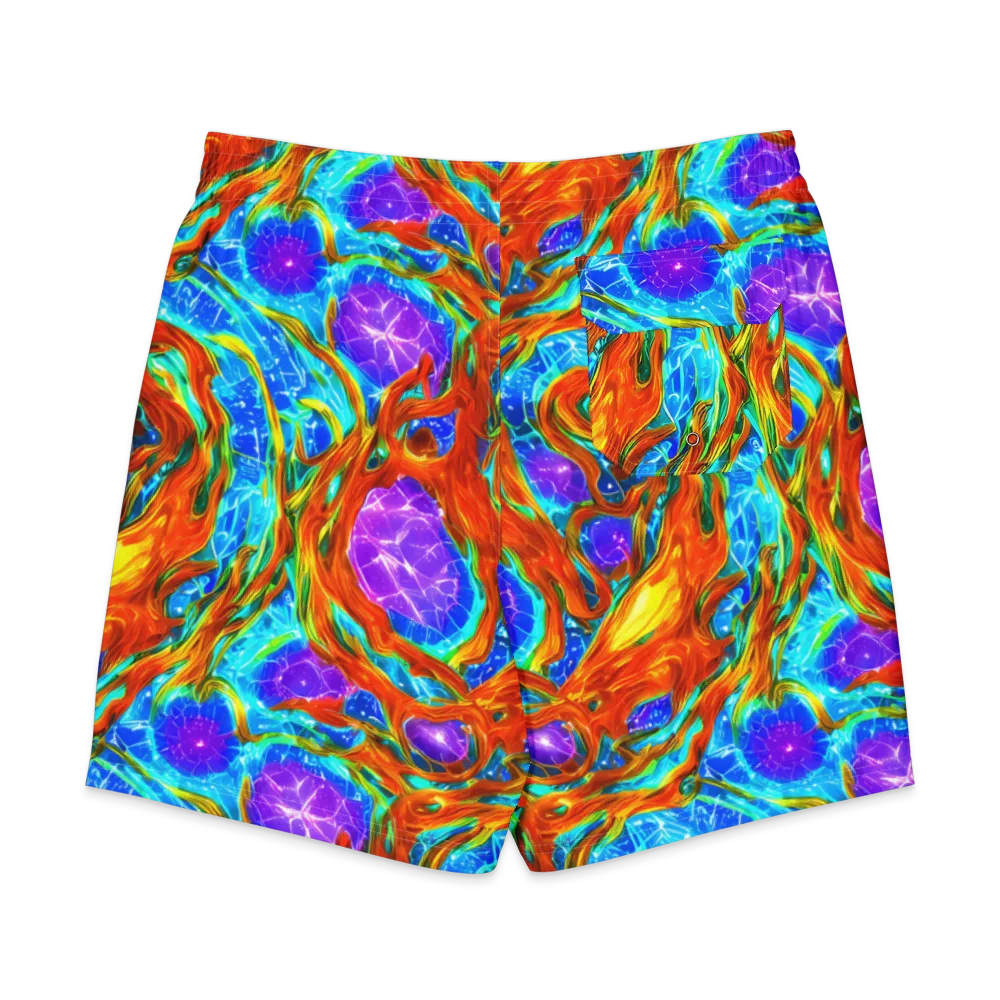 Prismatic Inferno on Men's Board Shorts — Back