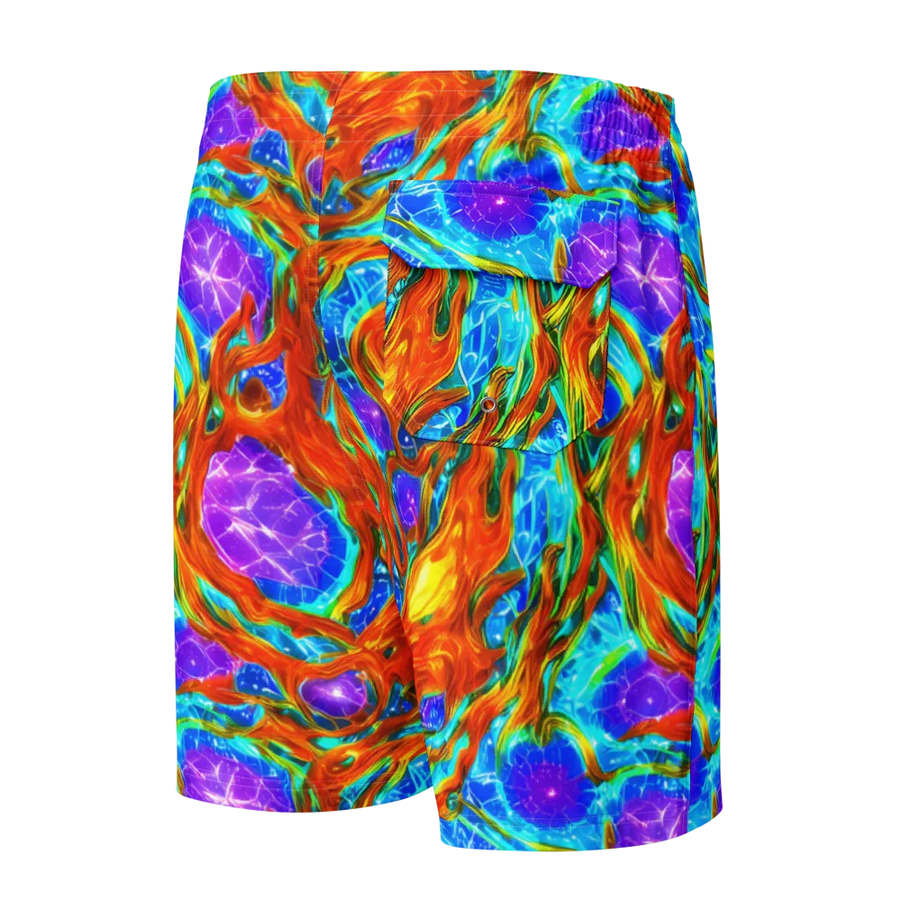 Prismatic Inferno on Men's Board Shorts — Back