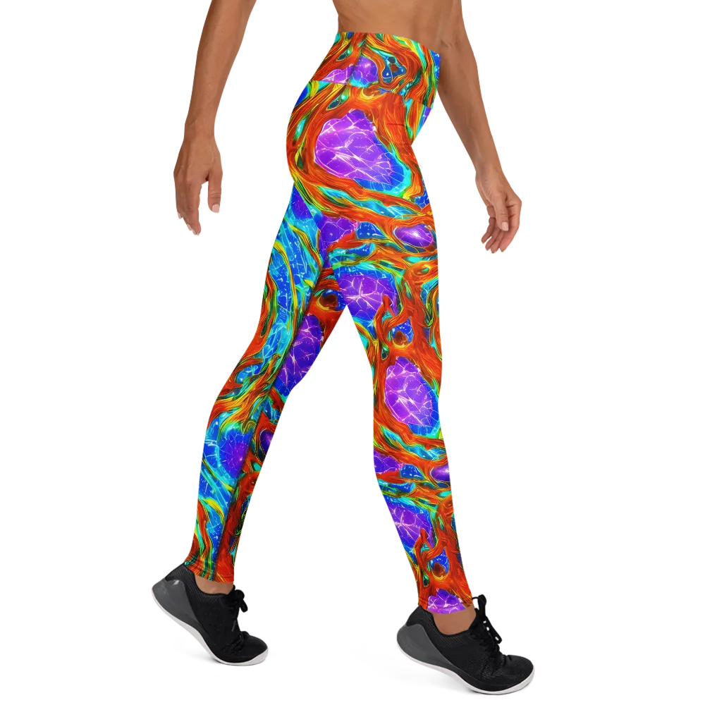 Prismatic Inferno on Yoga Leggings — Right