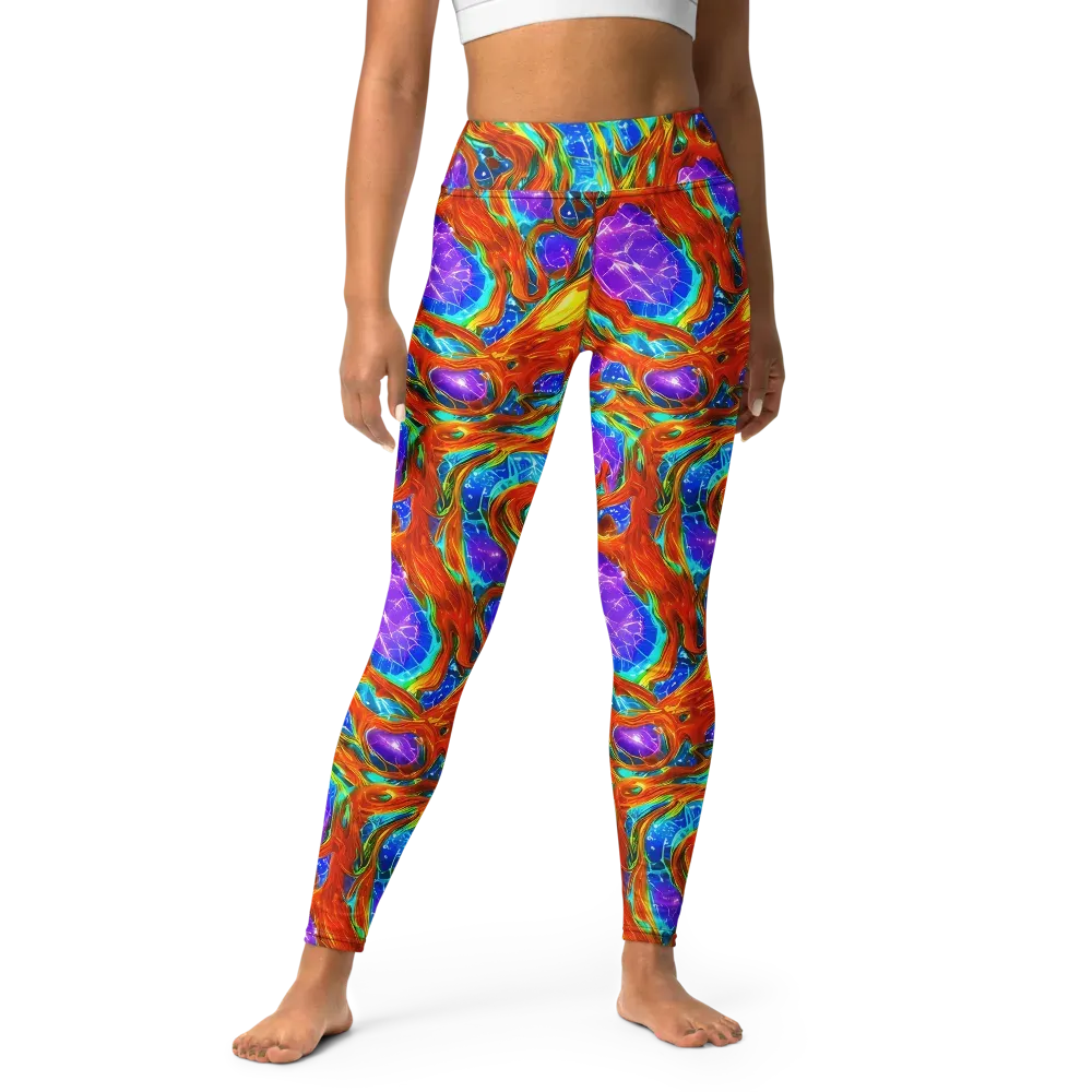 Prismatic Inferno on Yoga Leggings — Front