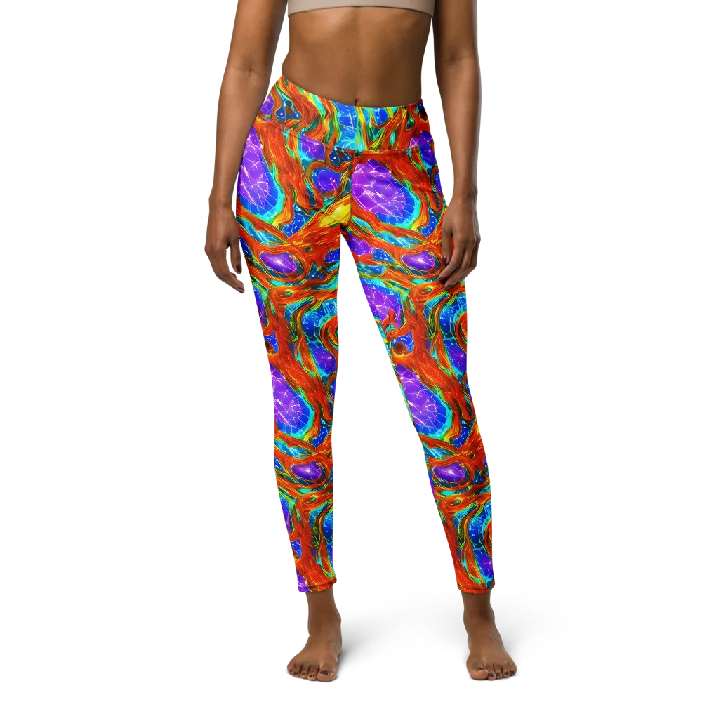 Prismatic Inferno on Yoga Leggings — Front