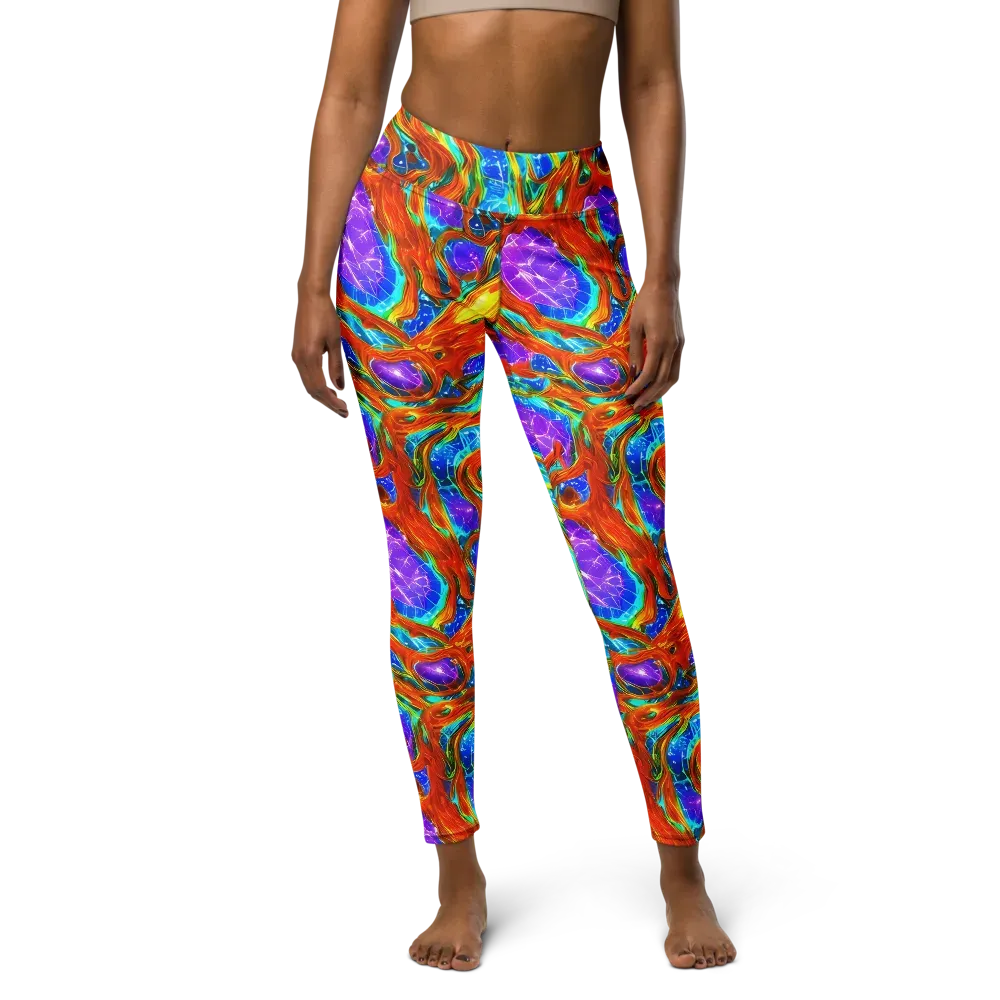 Prismatic Inferno on Yoga Leggings — Front