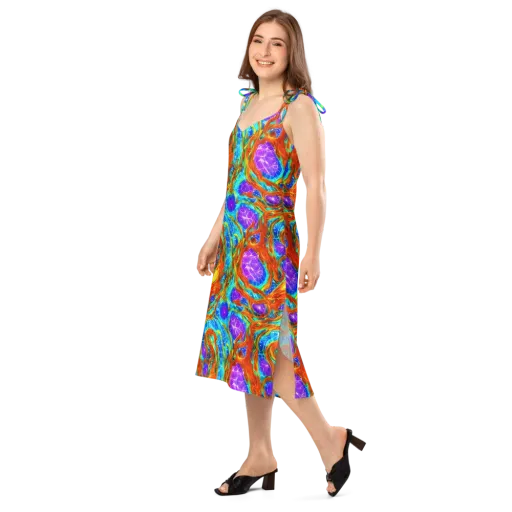 Prismatic Inferno on a Slip Dress