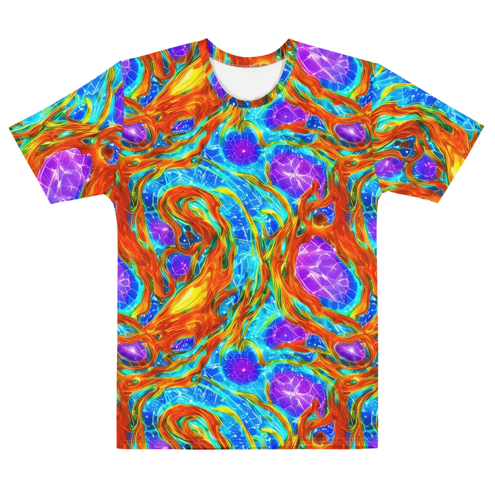 Prismatic Inferno on Men's Cotton Crew Neck T-Shirt — Front