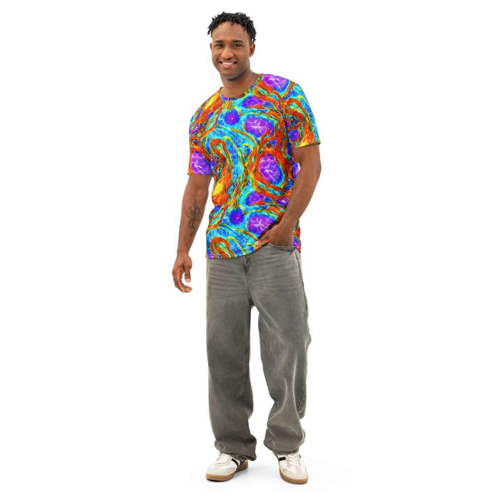 Prismatic Inferno on Men's Cotton Crew Neck T-Shirt — Front