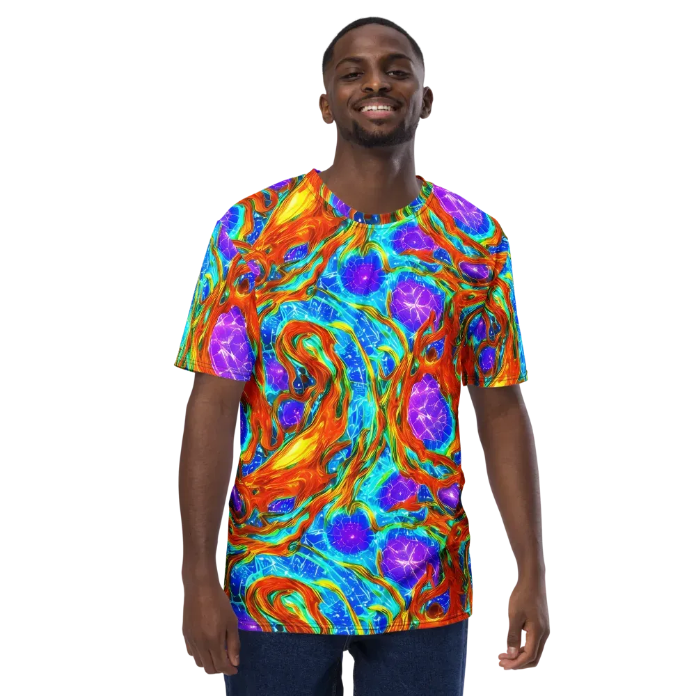 Prismatic Inferno on Men's Crew Neck T-Shirt — Front