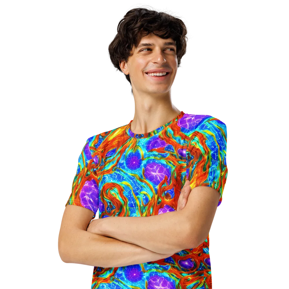 Prismatic Inferno on Men's Crew Neck T-Shirt — Left Front