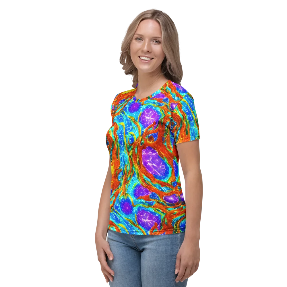 Prismatic Inferno on Women's Crew Neck T-Shirt — Left