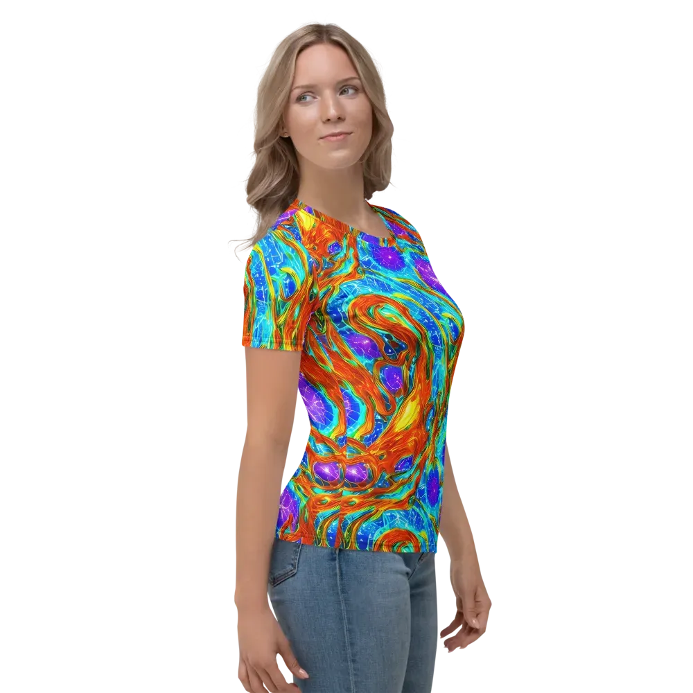 Prismatic Inferno on Women's Crew Neck T-Shirt — Right