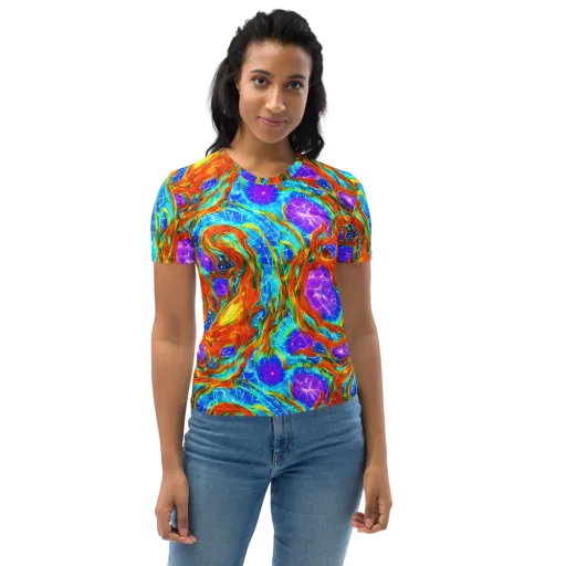 Prismatic Inferno on a Women's Crew Neck T-Shirt