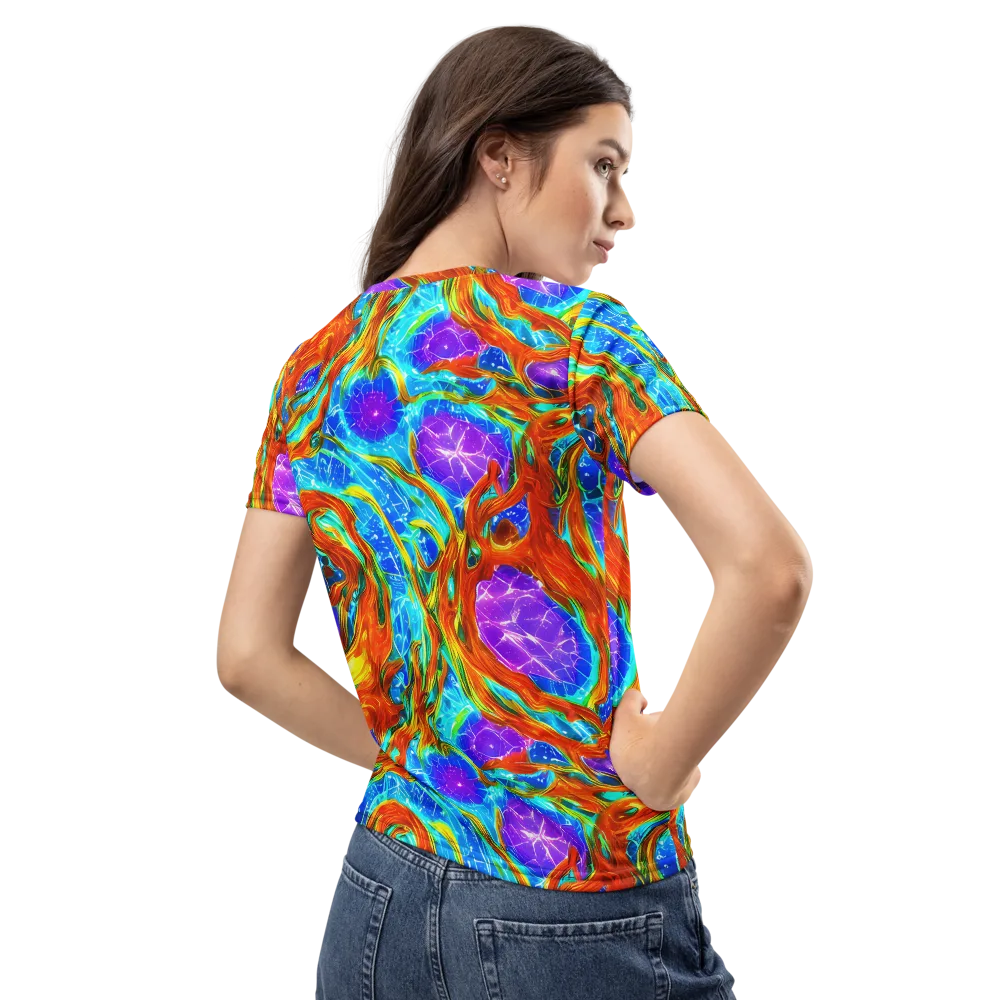 Prismatic Inferno on Women's Crew Neck T-Shirt — Back
