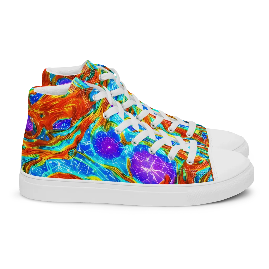 Prismatic Inferno on Women's High Top Canvas Shoes — Right