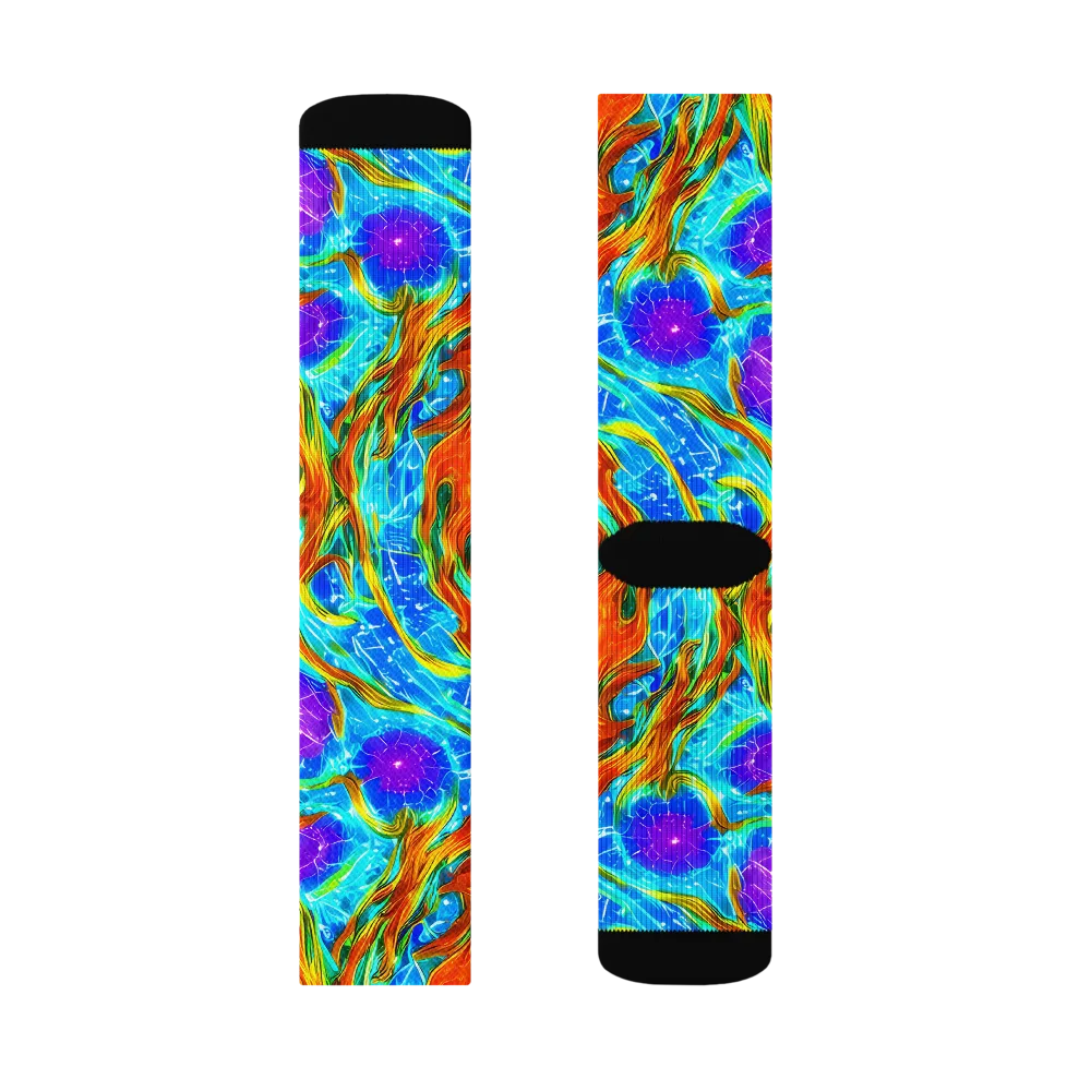 Prismatic Inferno on Socks — Right Sock
