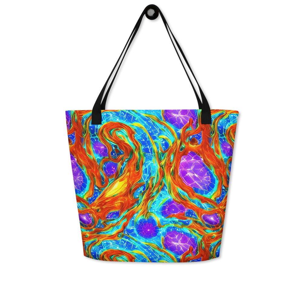 Prismatic Inferno on Large Tote Bag W/ Pocket — Front