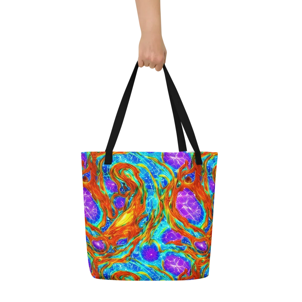 Prismatic Inferno on Large Tote Bag W/ Pocket — Front