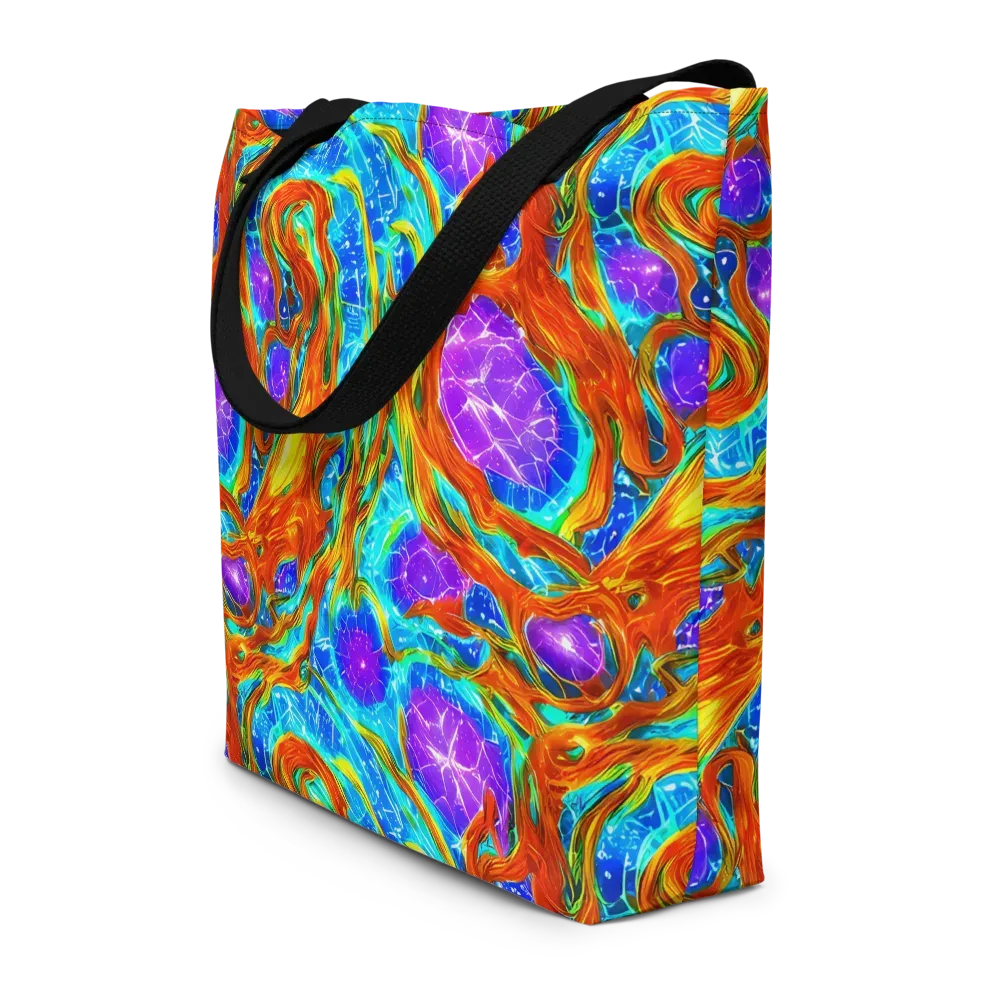 Prismatic Inferno on Large Tote Bag W/ Pocket — Front