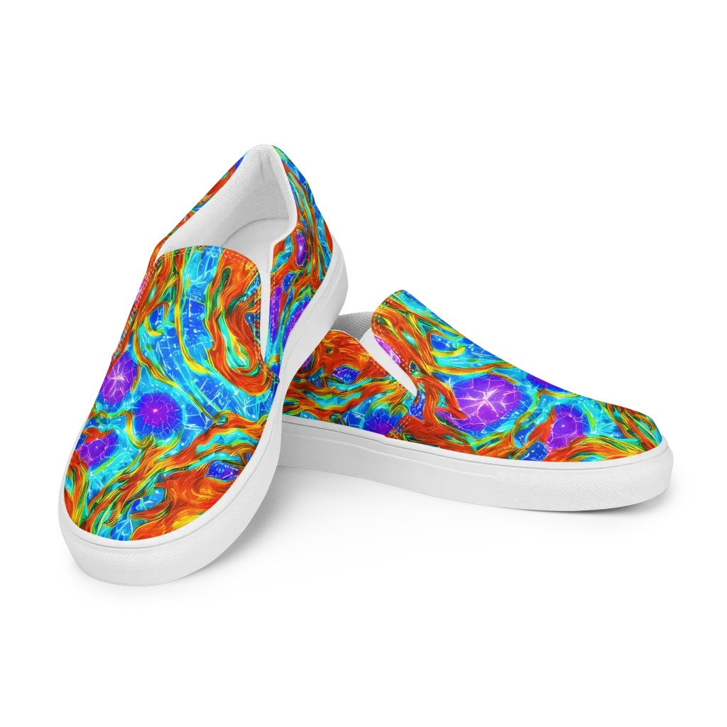 Prismatic Inferno on Women's Slip-On Canvas Shoes — Left Front