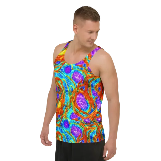 Prismatic Inferno on a Men's Tank Top