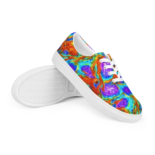 Prismatic Inferno on a Men's Lace-Up Canvas Shoes