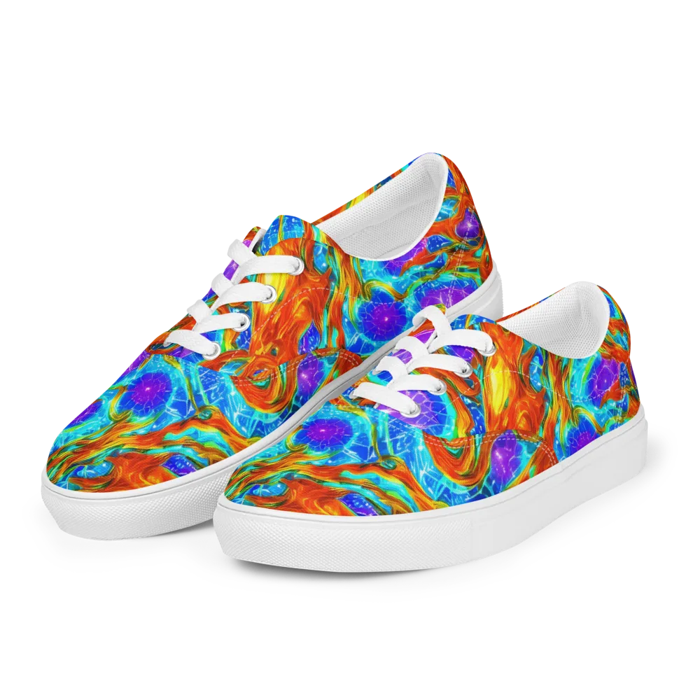 Prismatic Inferno on Men's Lace-Up Canvas Shoes — Left Front