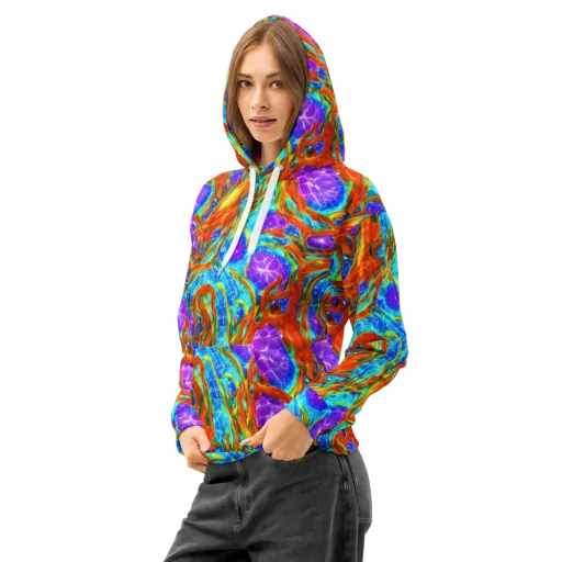 Prismatic Inferno on a Cotton Hoodie