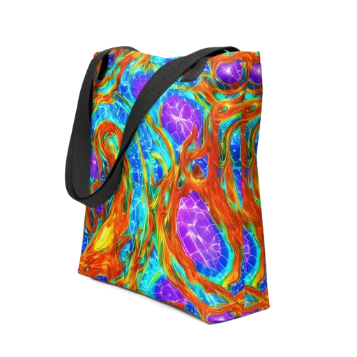 Prismatic Inferno on a Tote Bag