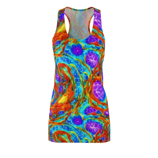 Prismatic Inferno on a Racerback Dress