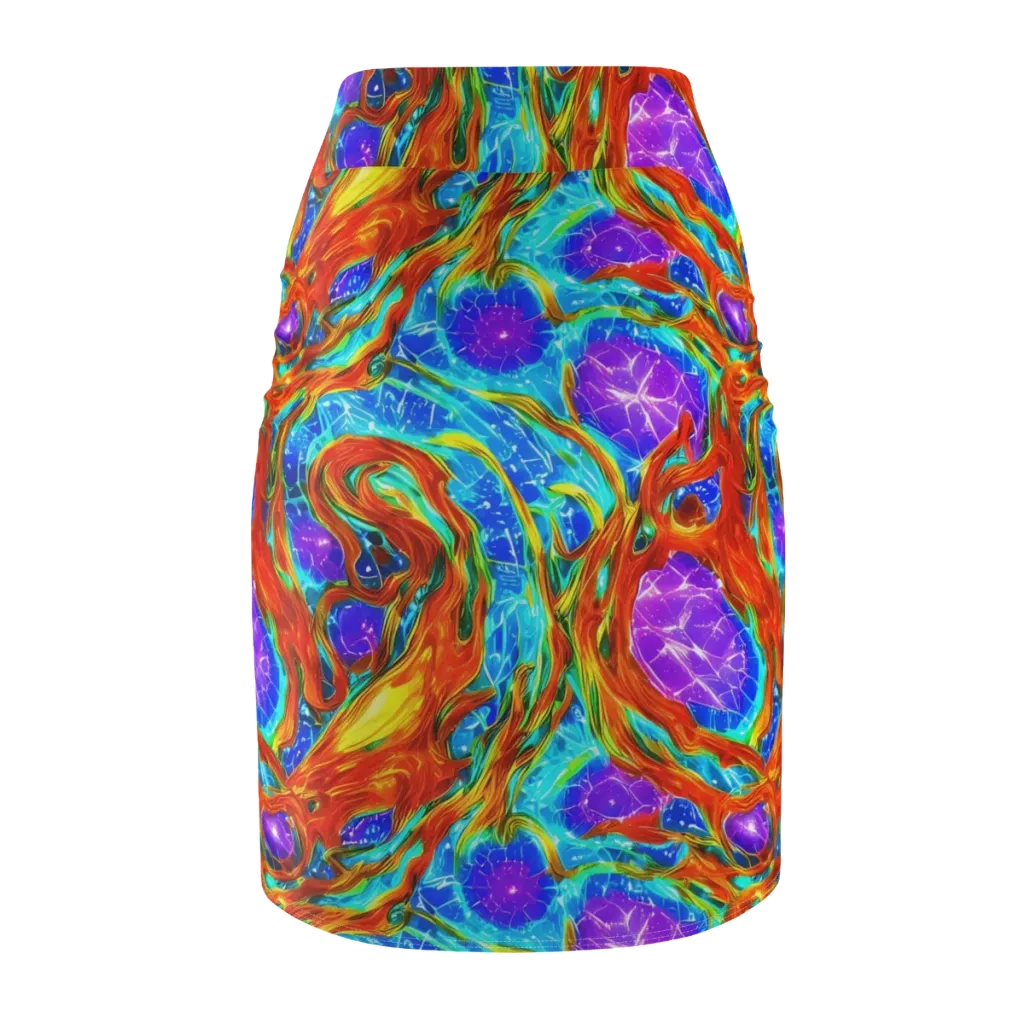 Prismatic Inferno on Pencil Skirt — Back