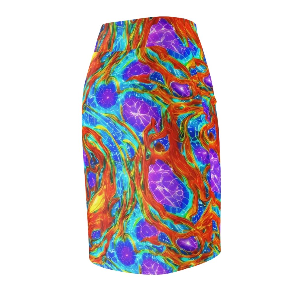 Prismatic Inferno on Pencil Skirt — Back Side