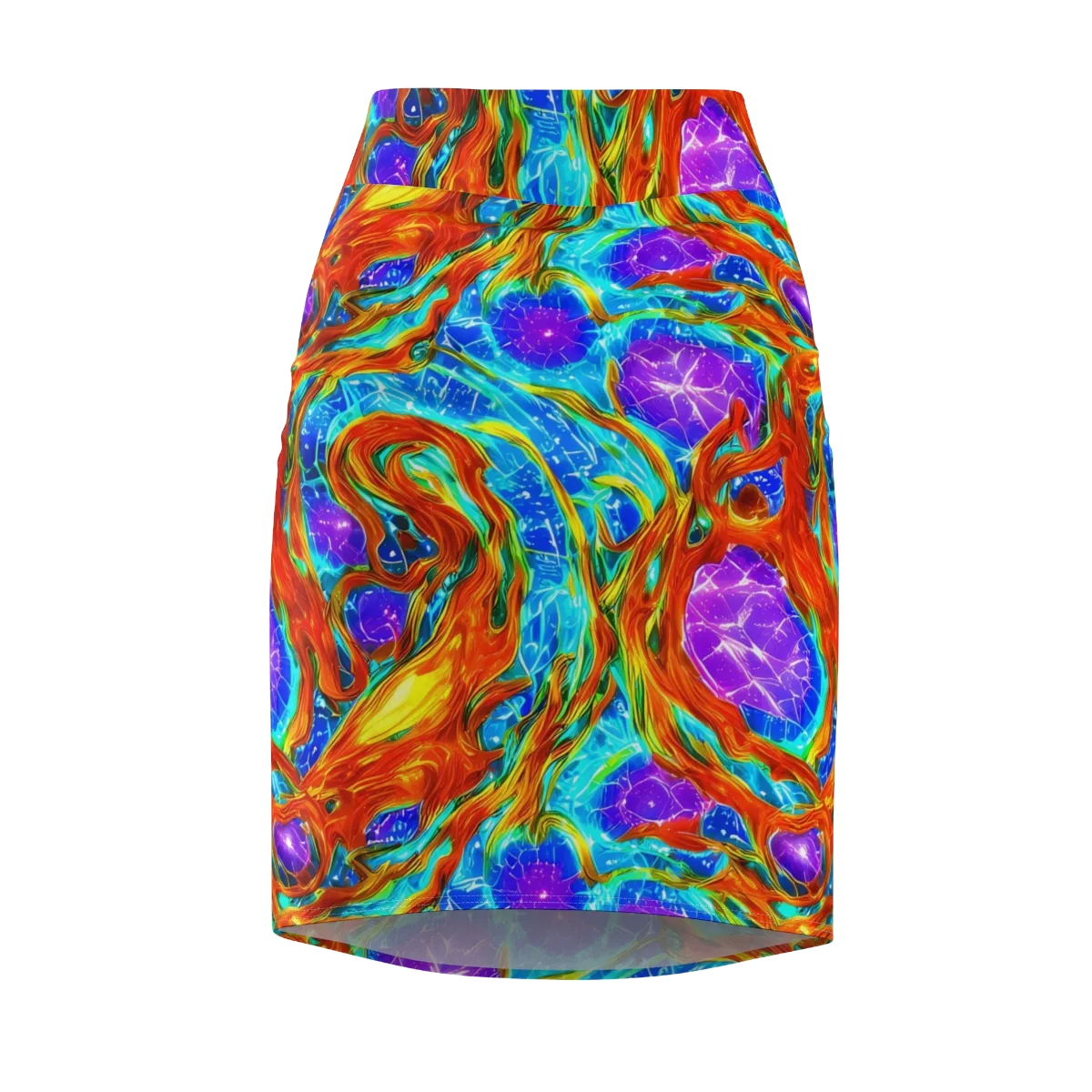 Prismatic Inferno on Pencil Skirt — Front