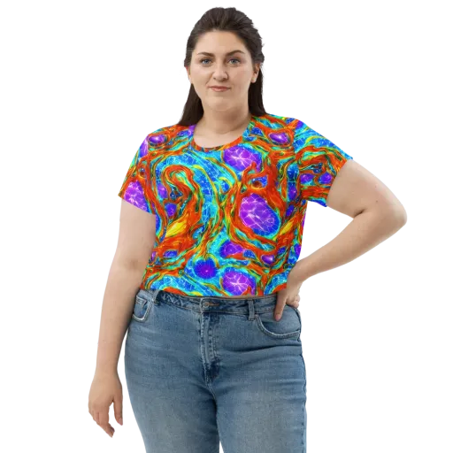 Prismatic Inferno on a Crop Tee
