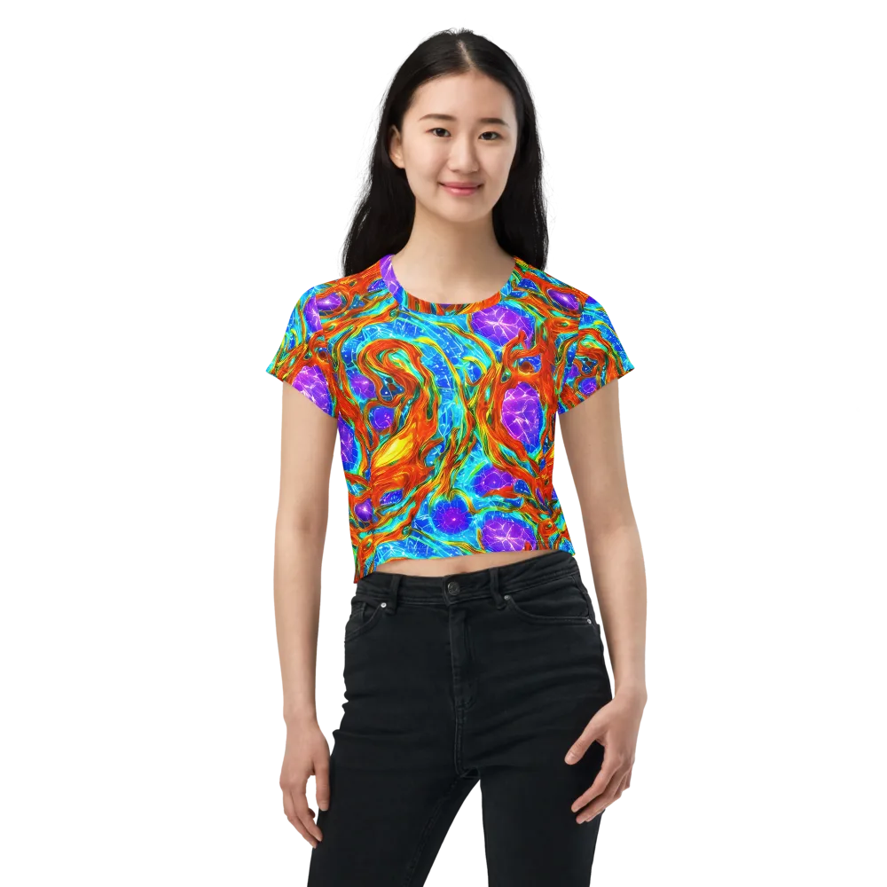 Prismatic Inferno on Crop Tee — Front